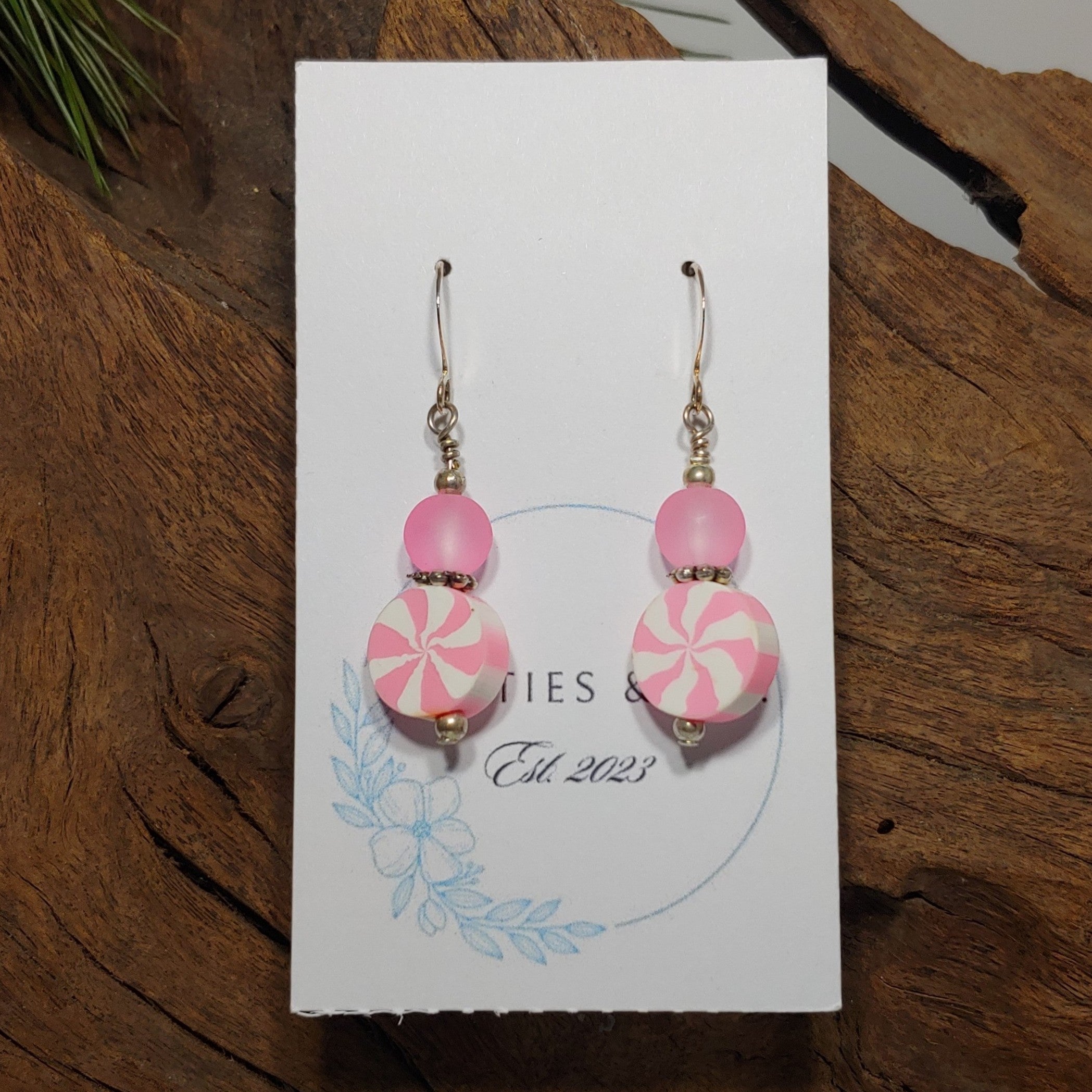 Pink Pinwheel Earrings
