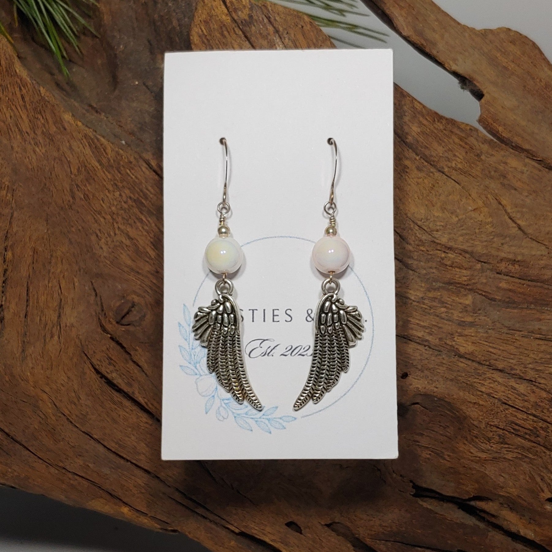 Angel Wings w/ Pearlescent Earrings