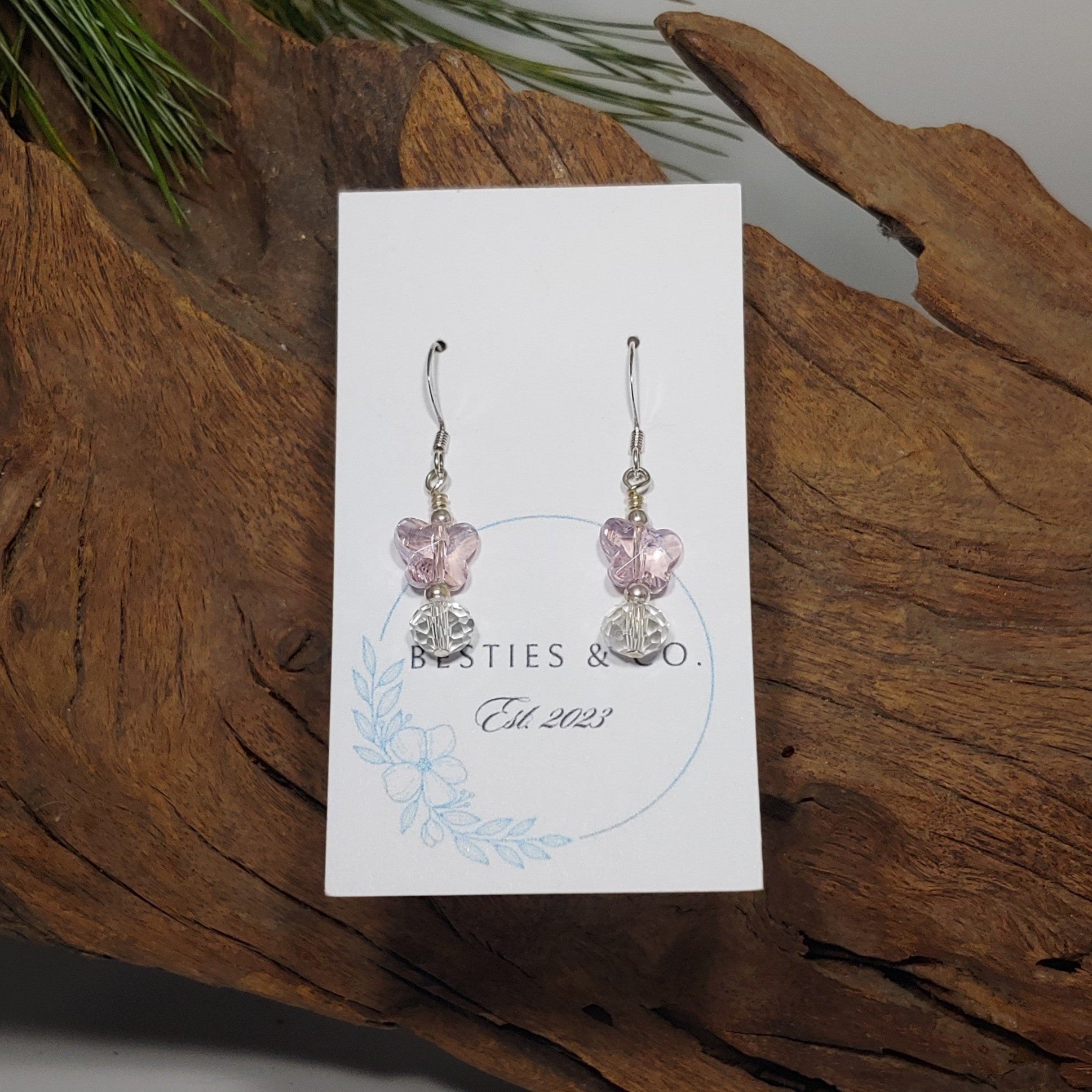 Pink Butterfly Earrings