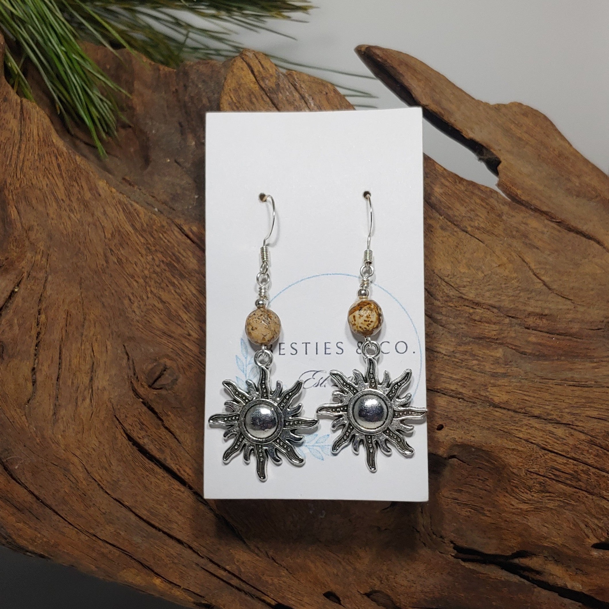 Sun w/ Jasper Earrings