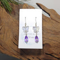 Butterfly w/Purple drop Earrings