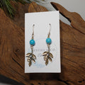 Leaves w/ Turquise Earrings