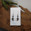 Leaf w/ Snowflake Obsidian Earrings