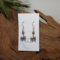Bull dog w/ green stone Earrings