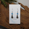 Cat w/ Aqua Blue Earrings