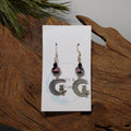 Cat in a Crescent Moon w/ Black Bohemian Earrings
