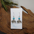 Elephant w/ Teal Earrings