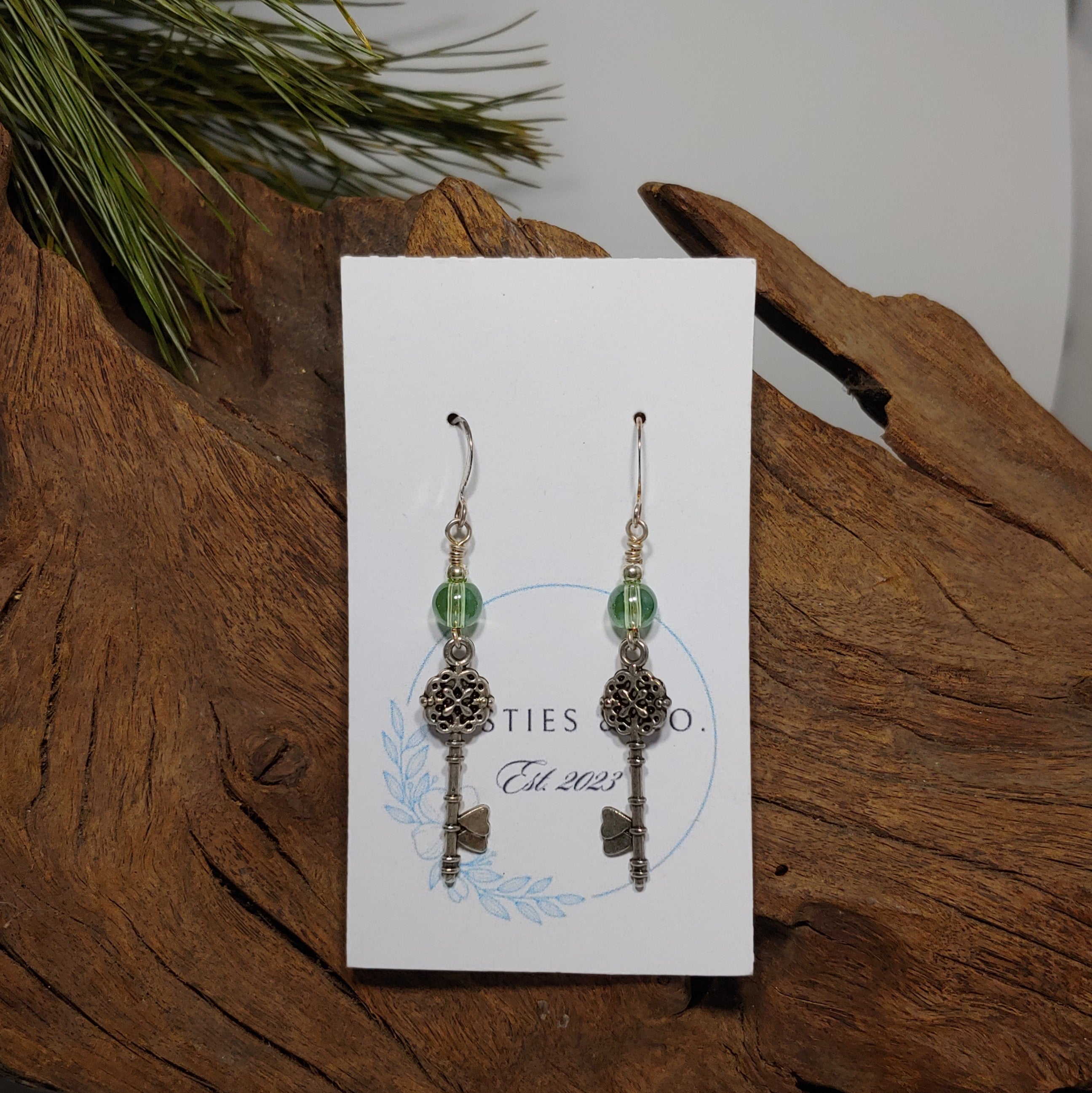 Key w/ light geen Earrings