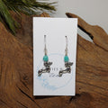 Dachshund w/ Teal Earrings