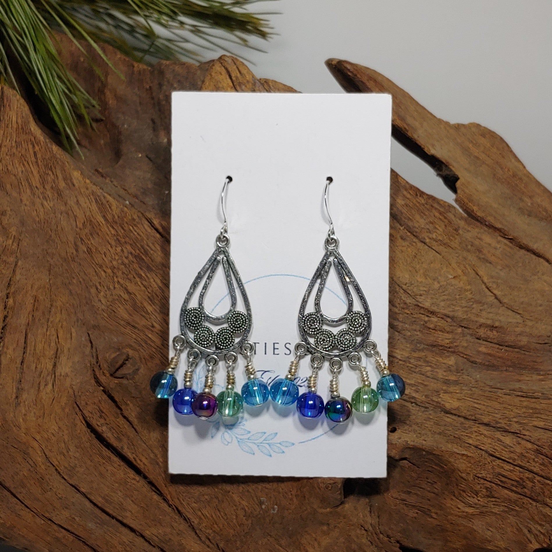 Chandelier Multi Color Bead Earrings
