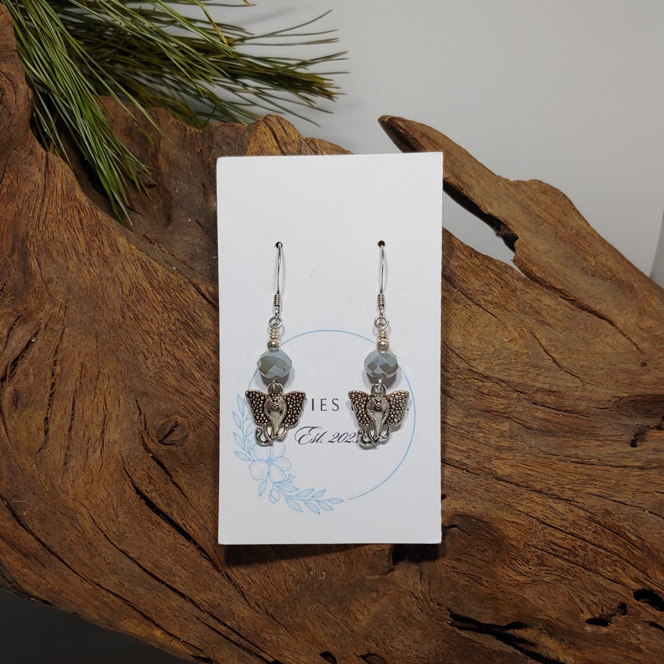 Elephant w/ Grey Earrings