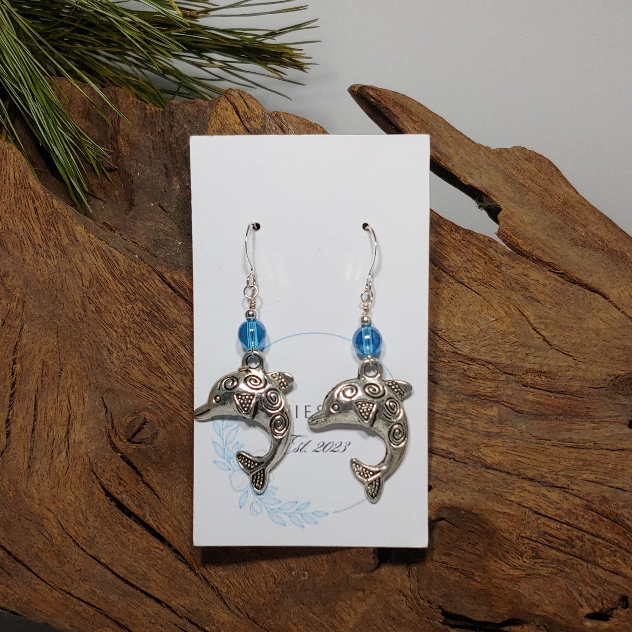 Dolphin w/ light blue Earrings