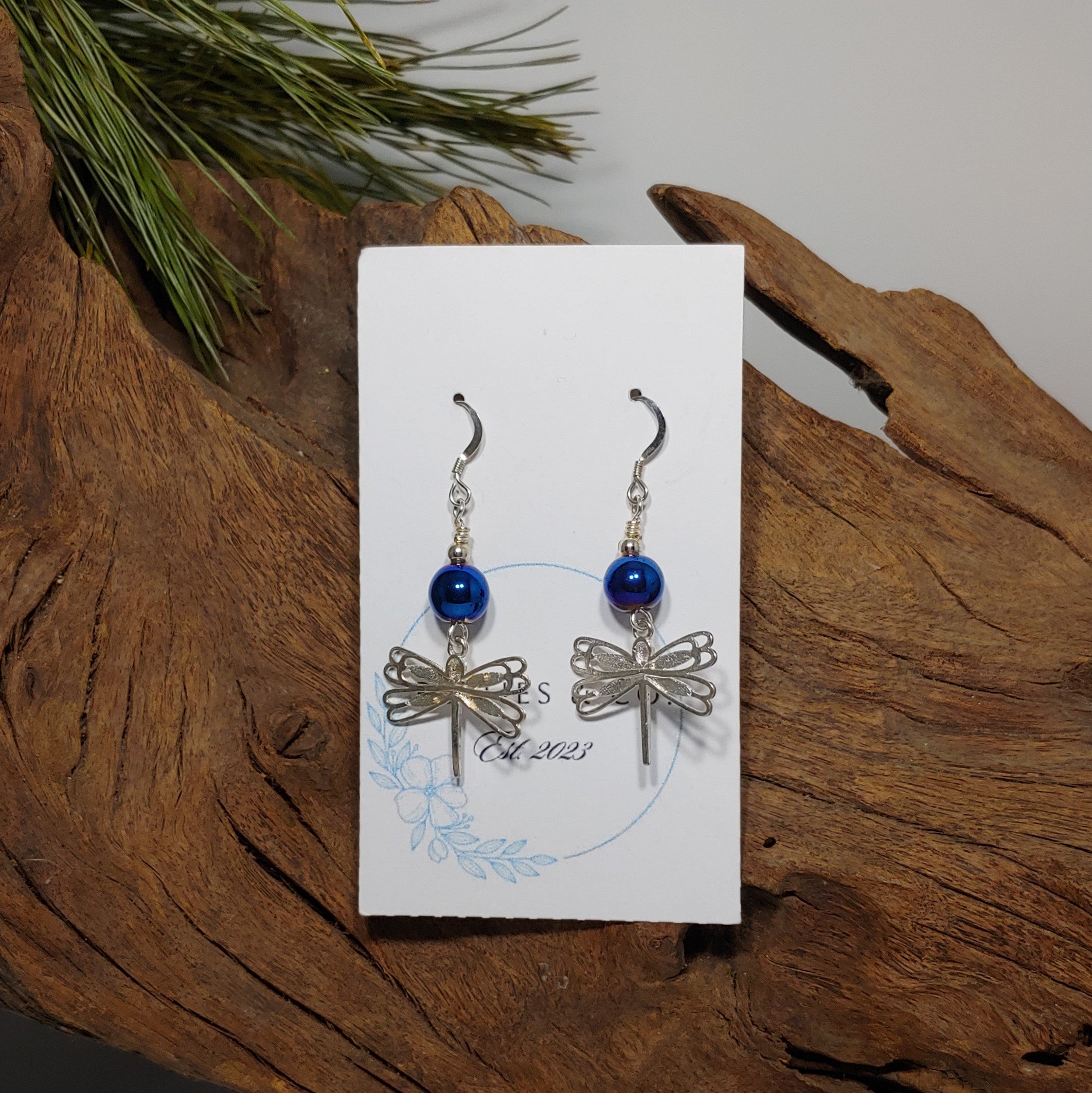 Dragonfly w/ Blue Earrings