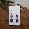 Purple Mosaic Stone Earrings