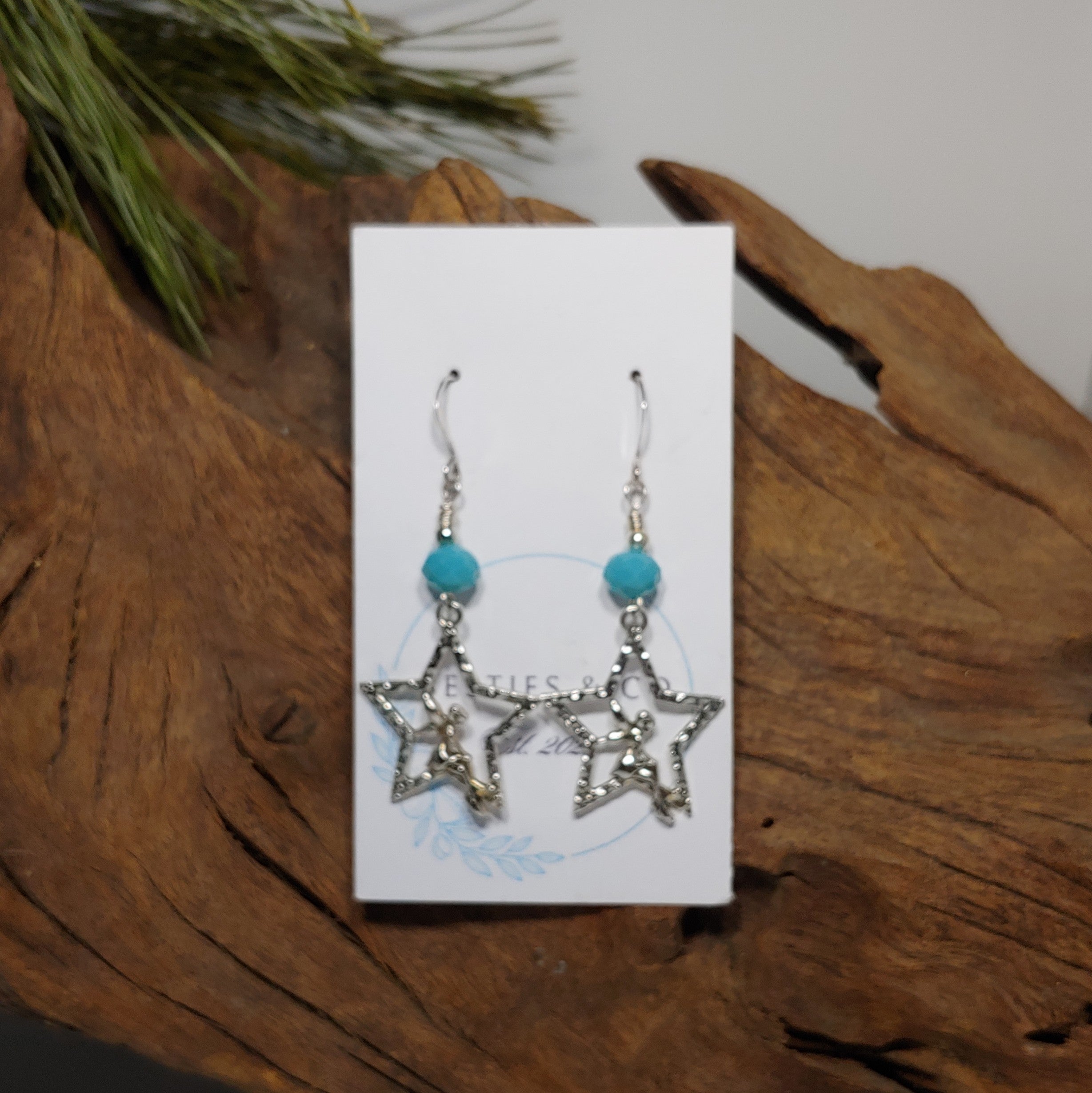 Fairy in a Star w/ Teal Earrings