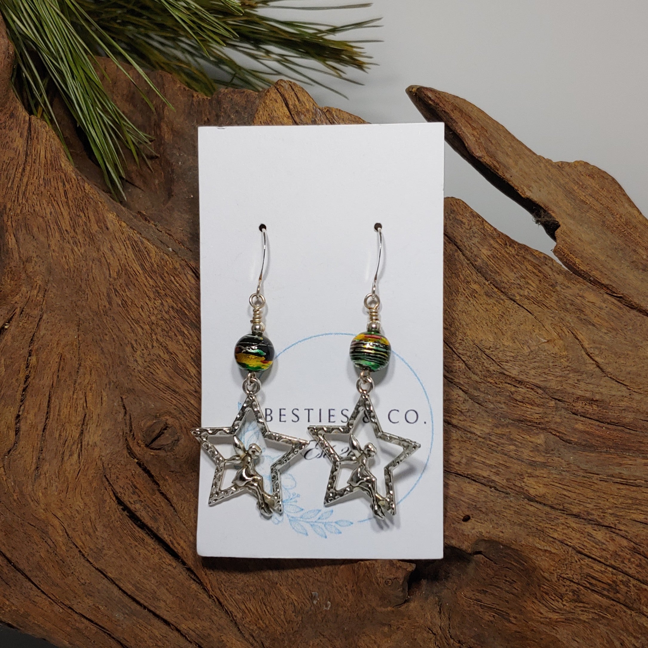 Fairy in a Star w/ multi color Earrings