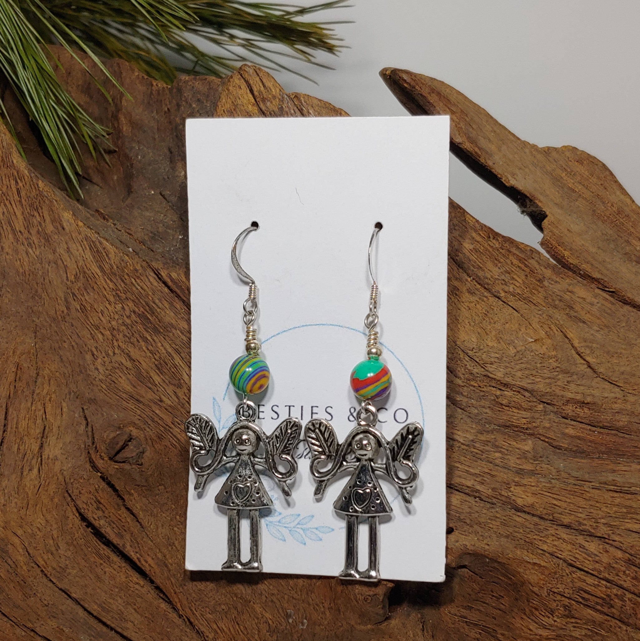 Angel w/ Multi Color Earrings