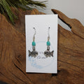 Fish w/ teal green Earrings