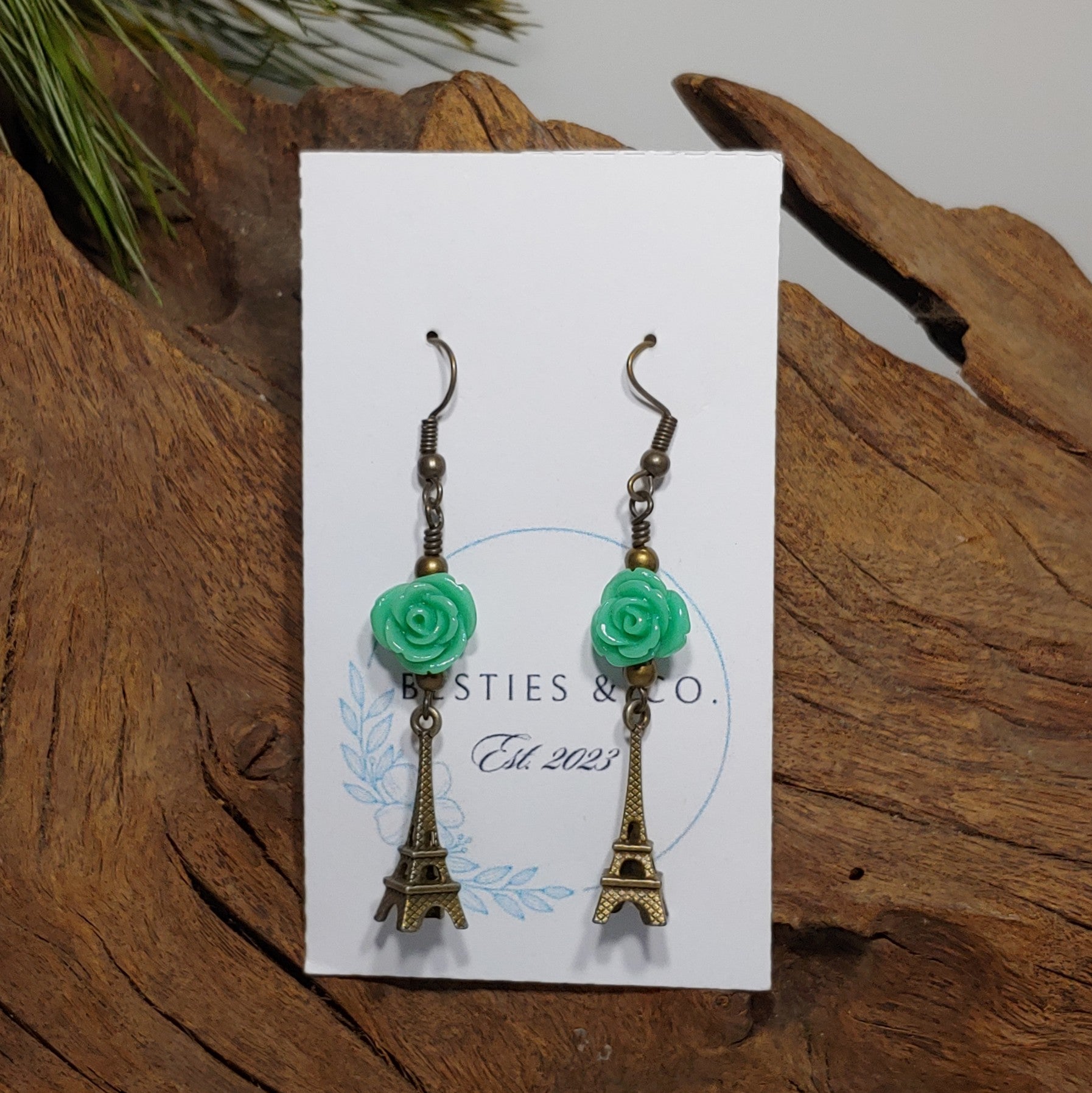 Antique Brass Eiffel Tower Earrings
