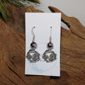 Mushroom w/ Black Bohemian Bead Earrings