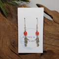 Seahorse w/Coral Glass Earrings