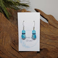 Aqua Crackle Glass Earrings