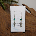Seahorse w/ Emerald Green glass Earrings