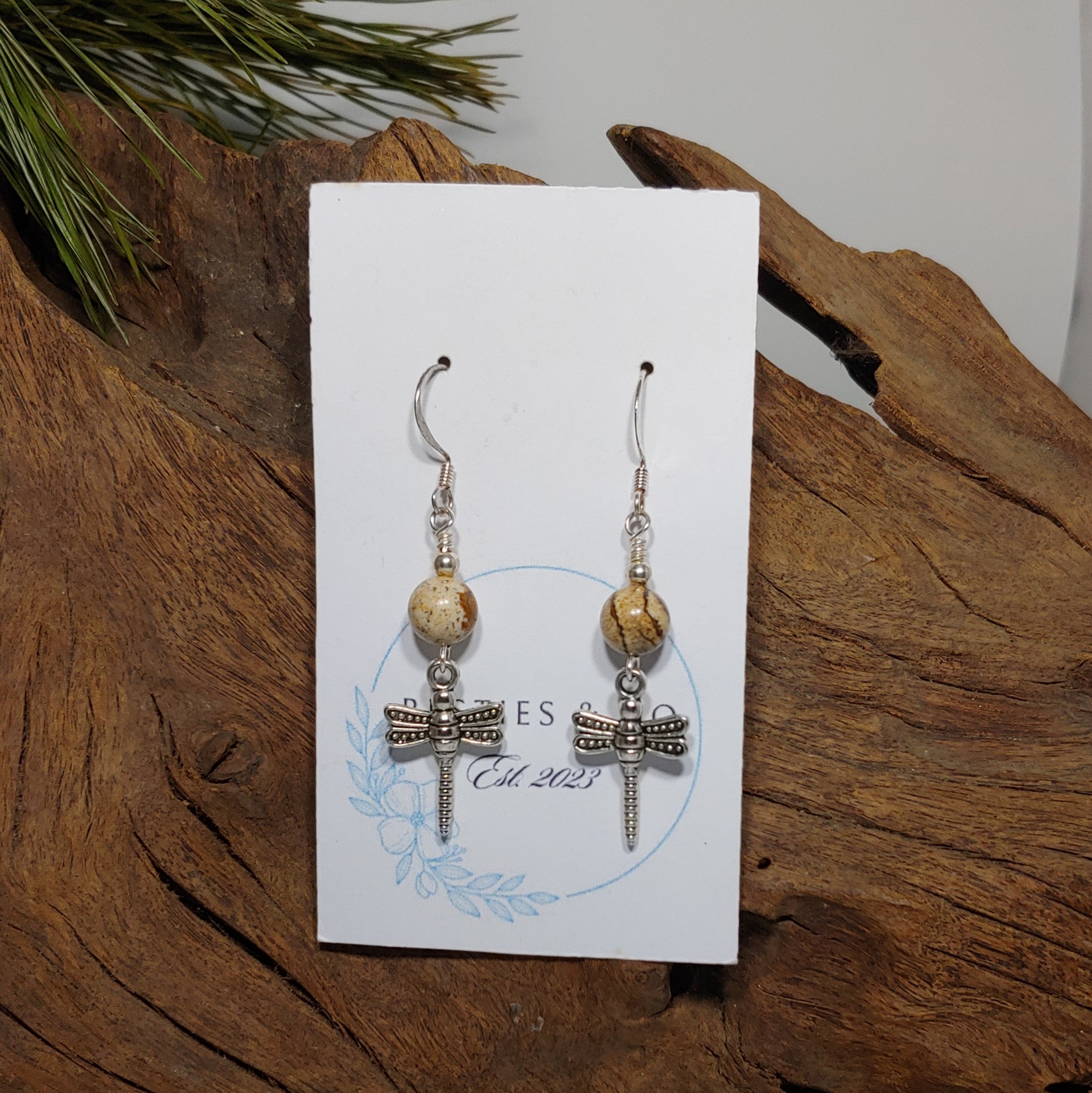 Dragonfly w/ Jasper Earrings