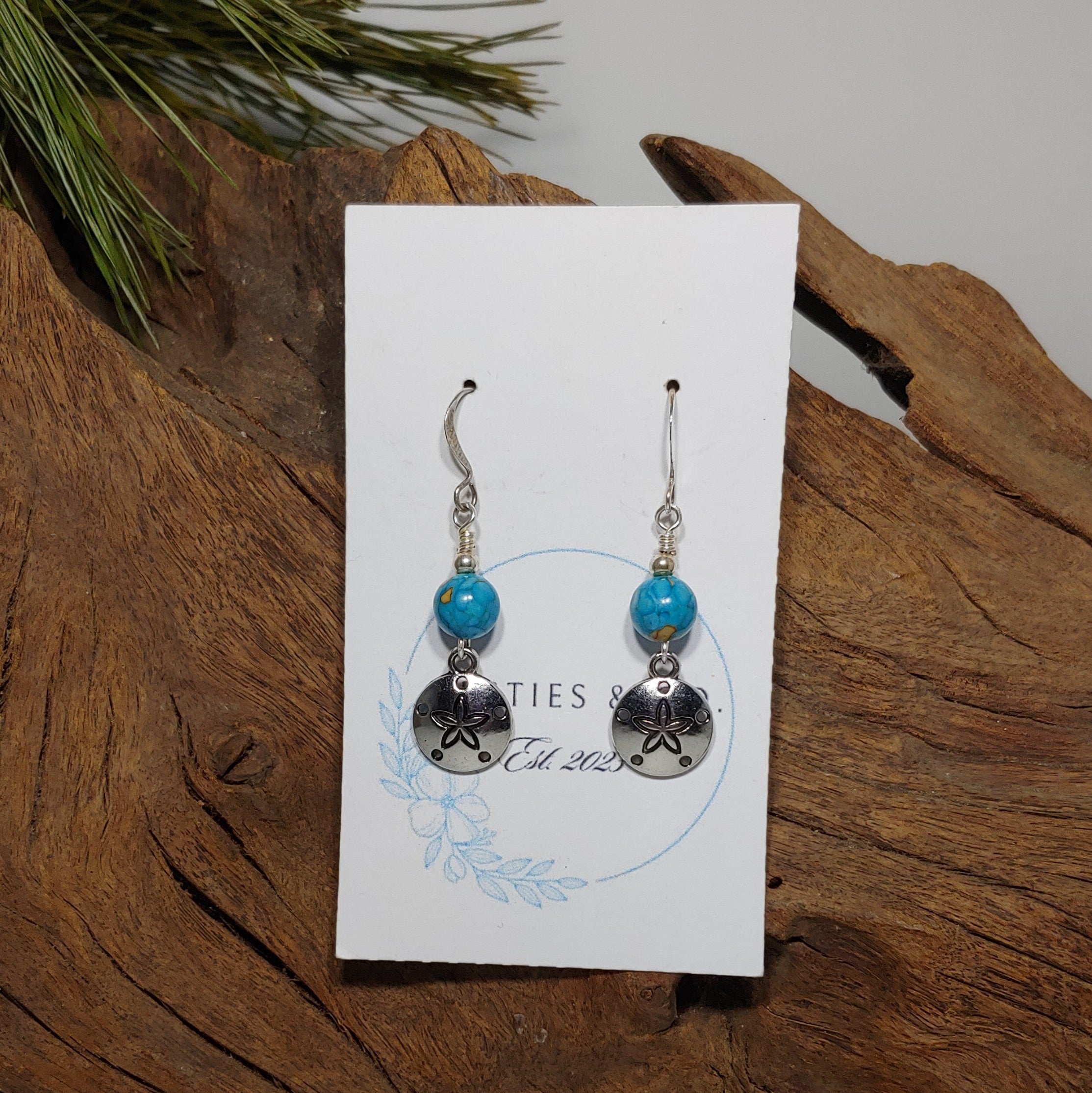 Sand Dollar Turquise Earrings