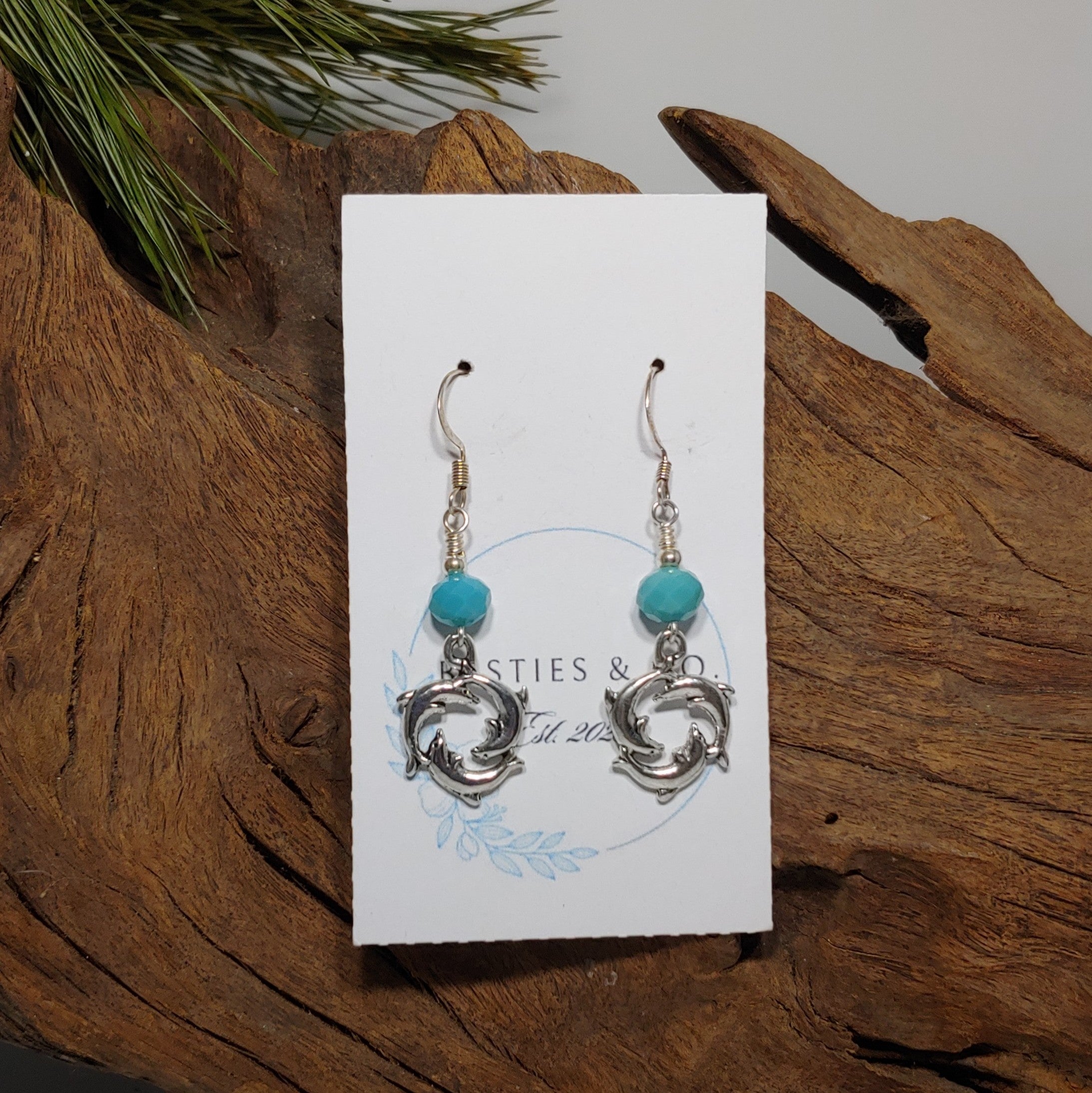 Dolphin w/ Seafoam  Earrings