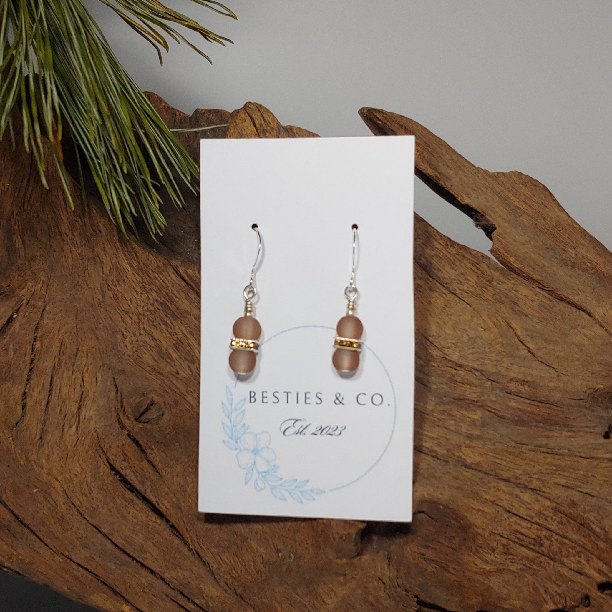 Light Brown Frosted Earrings