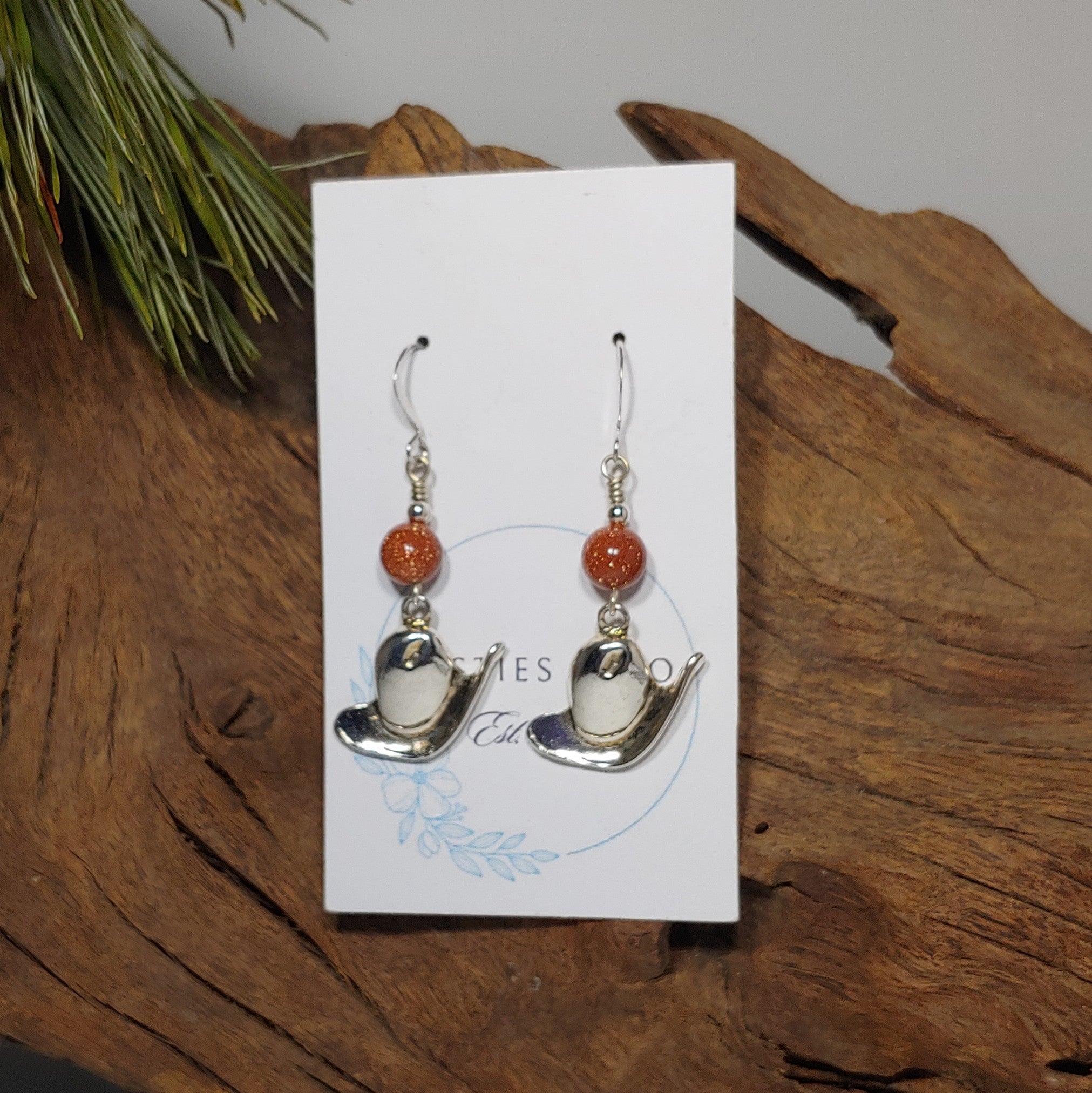 Cowboy Hat Goldstone Earrings