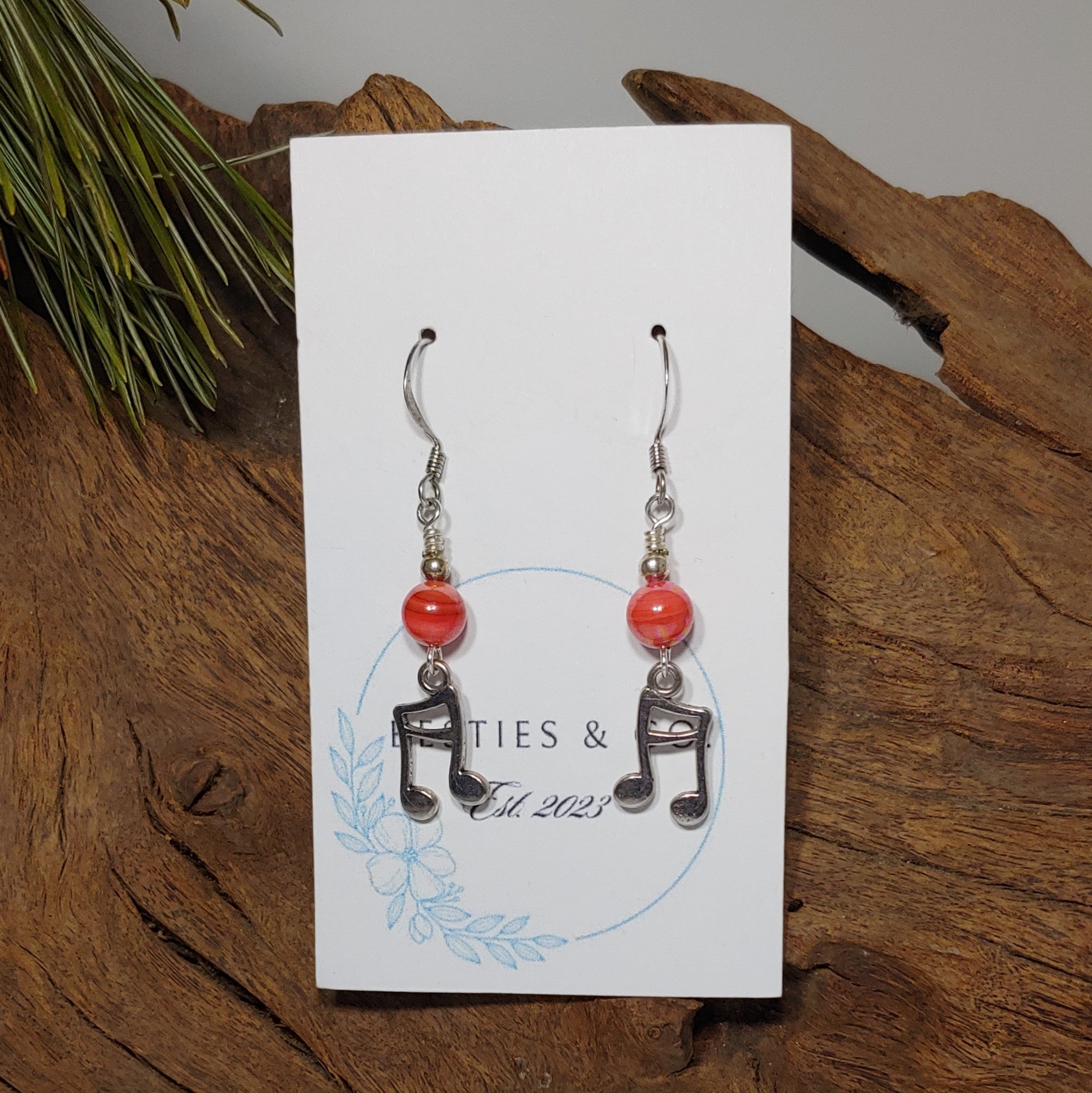 Musical Notes w/ Salmon Earrings