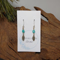 Feathers w/ Teal Earrings