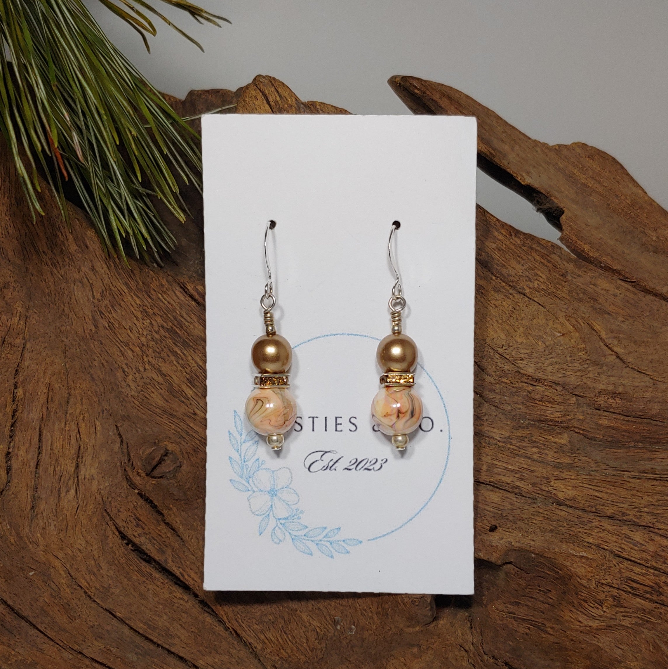 Brown w/ Multi color Earrings