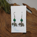 Elephant w/ Malachite Earrings