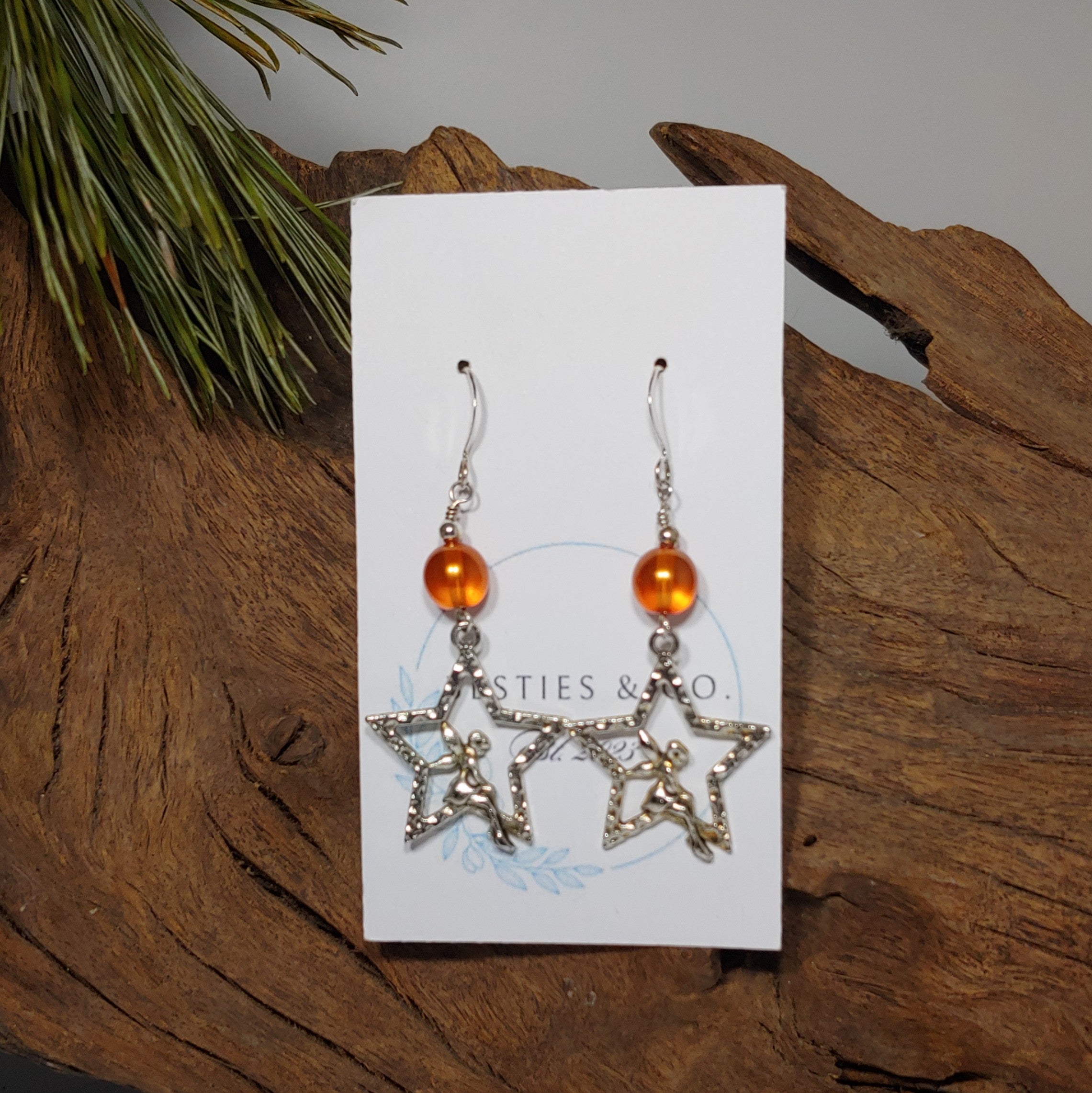 Fairy in a Star w/ Orange Earrings