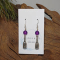 Wine bottles w/ Frosted Purple Earrings