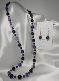 Purpe Agate Necklace and Earrings