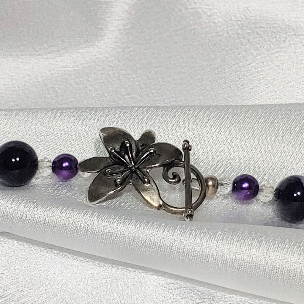 Purpe Agate Necklace and Earrings