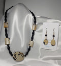 Jasper w/  Black Obsidian Necklace and Earrings