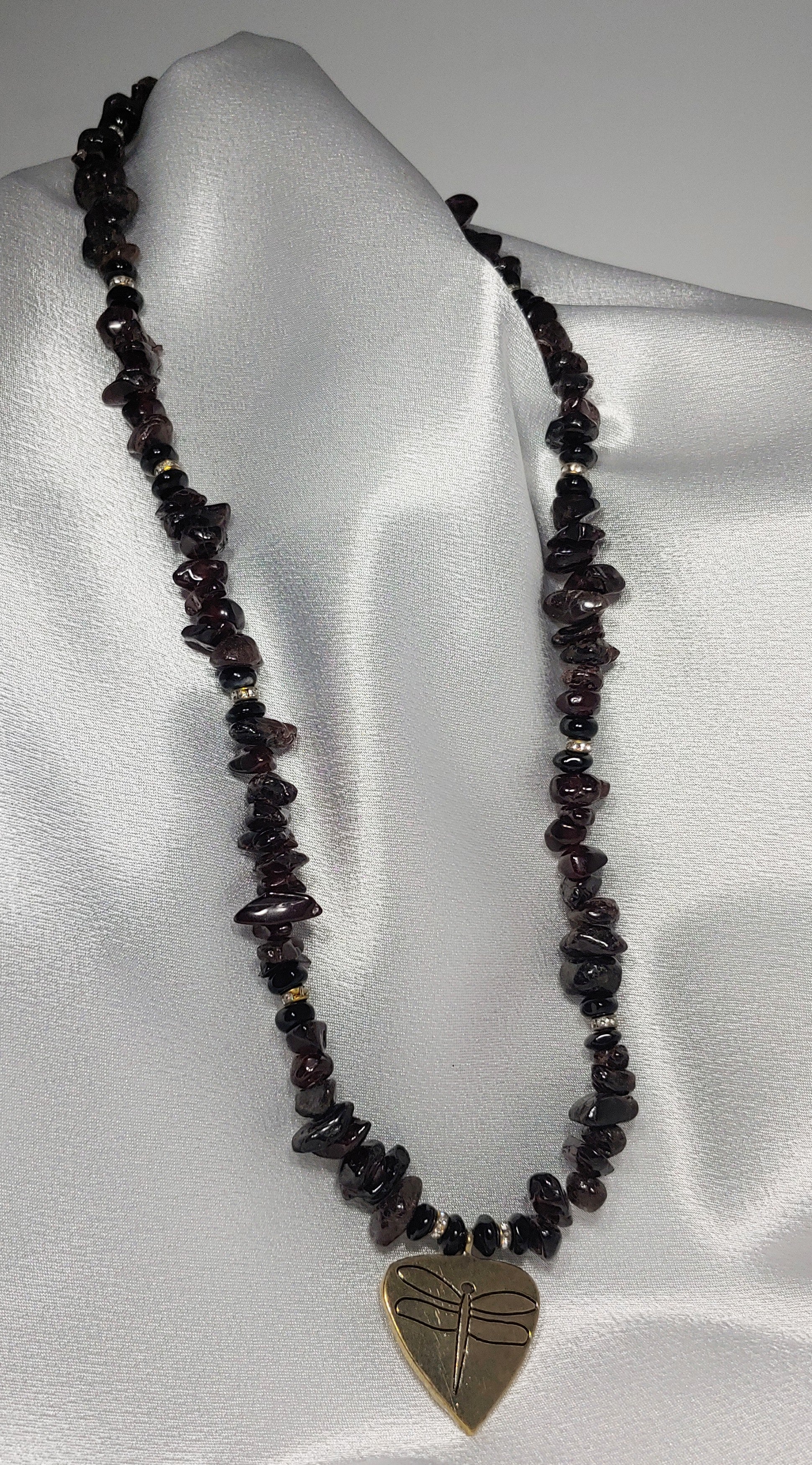 Dragonfly w/ Garnet Chip Necklace