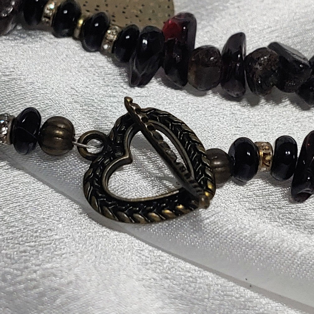 Dragonfly w/ Garnet Chip Necklace