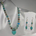 Turquoise Heart w/ Mosaic Necklace and Earrings