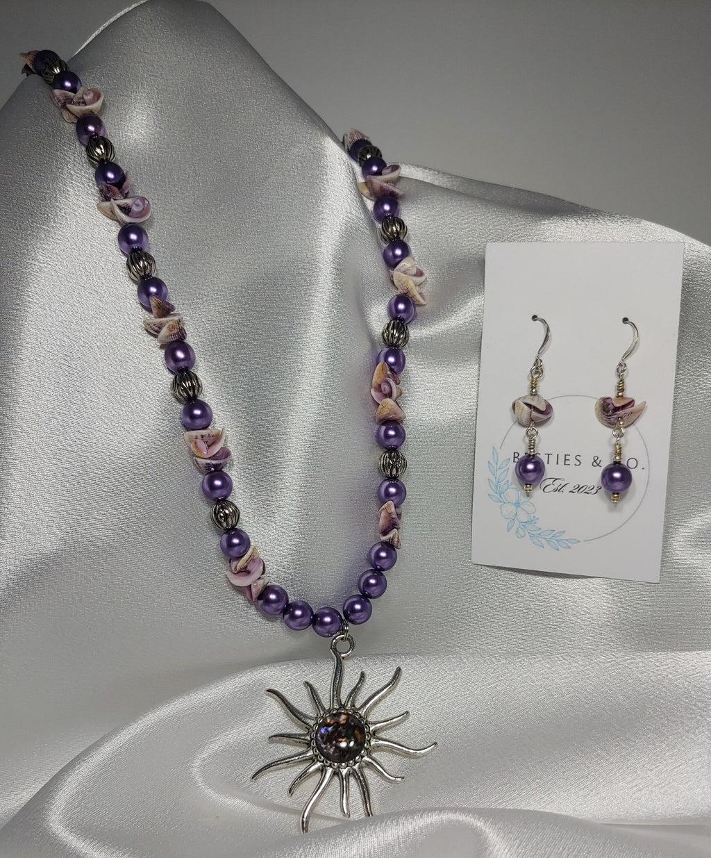 Starburst w/ Purple Necklace and Earrings