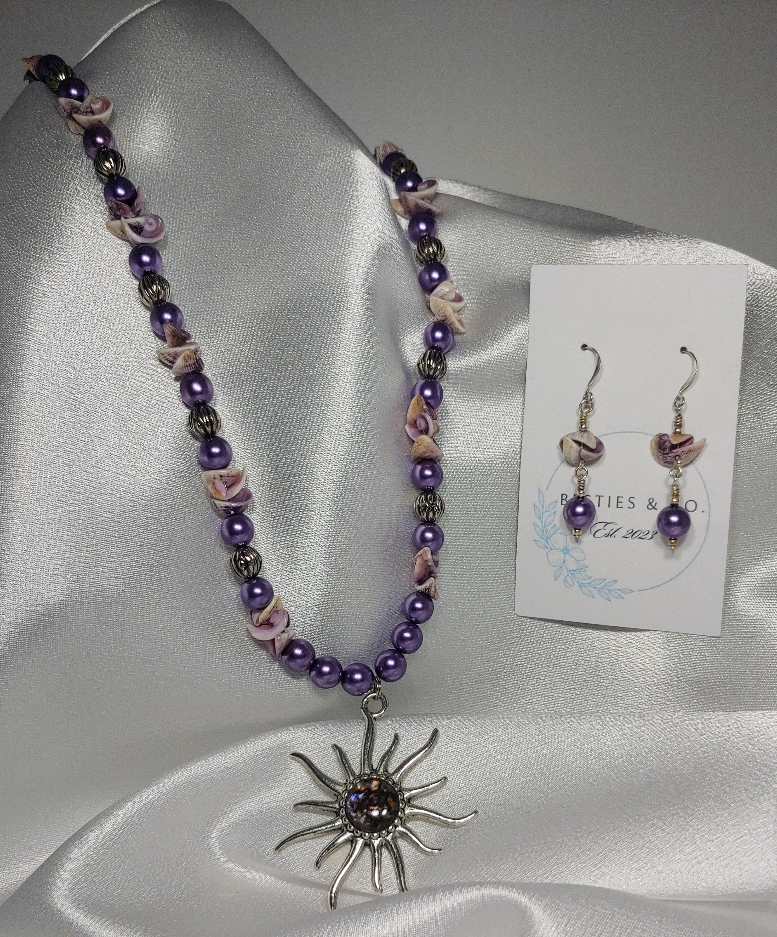 Starburst w/ Purple Necklace and Earrings