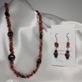 Goldstone w/ Black Necklace and Earrings