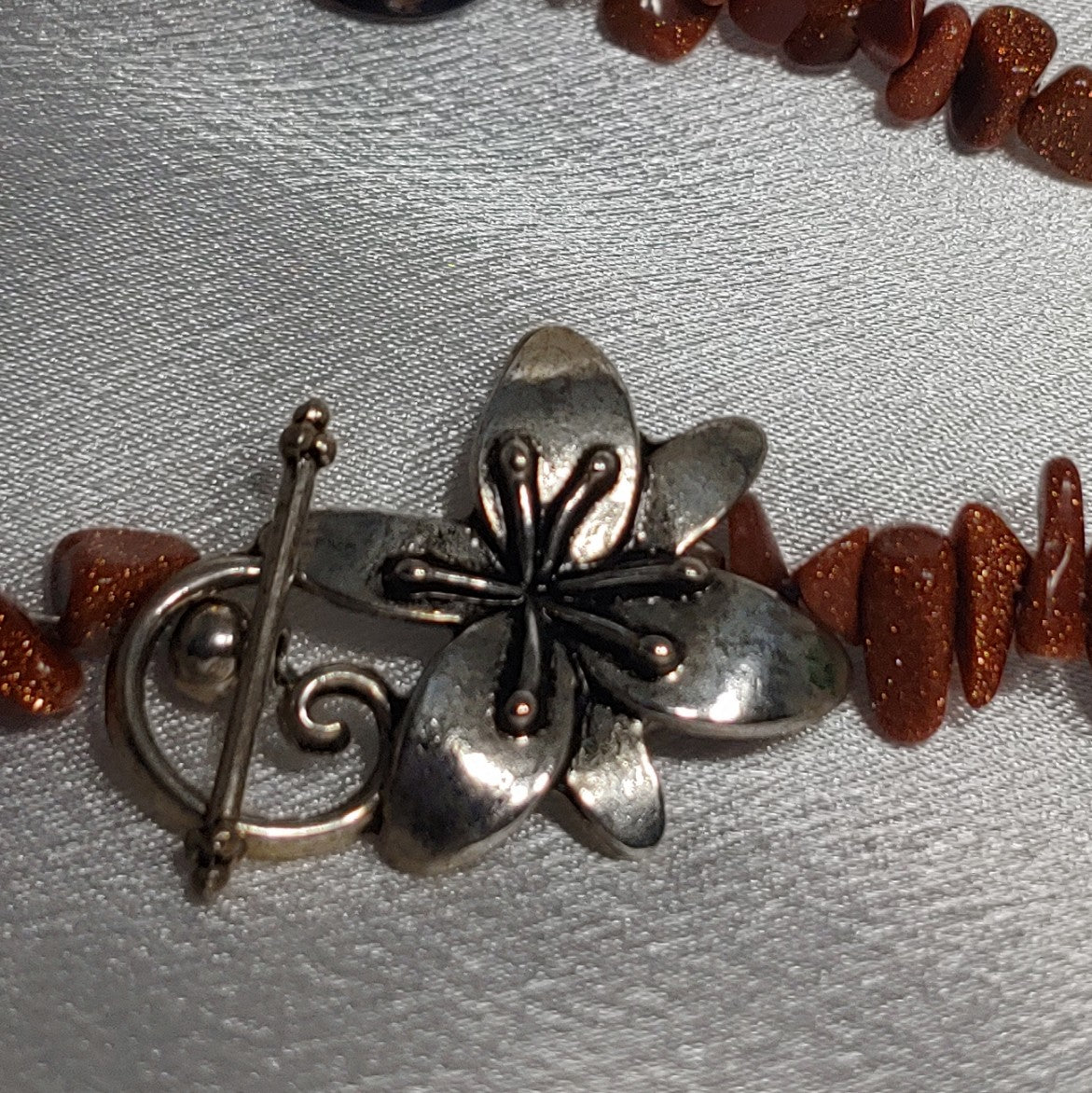 Goldstone w/ Black Necklace and Earrings