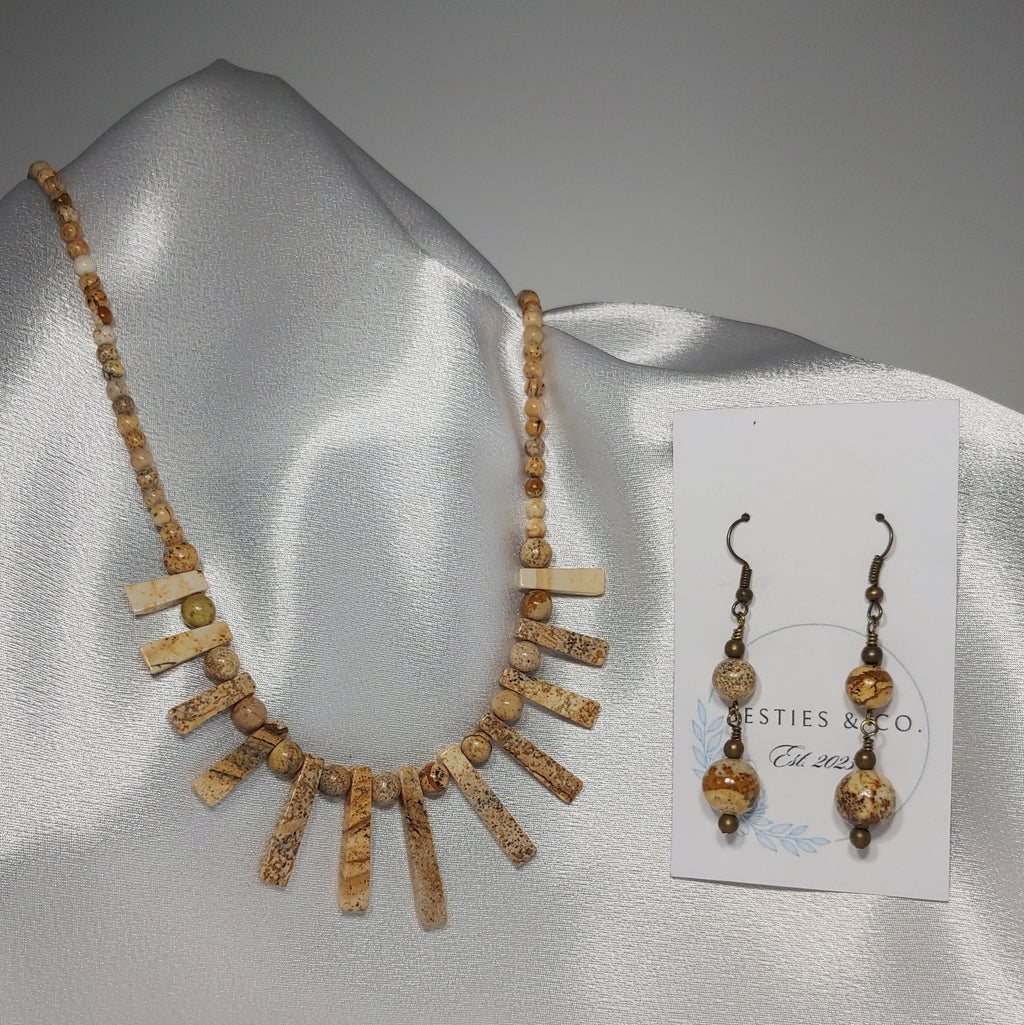Jasper Necklace and Earrings