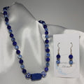 Oriental Navy Blue Necklace and Earrings